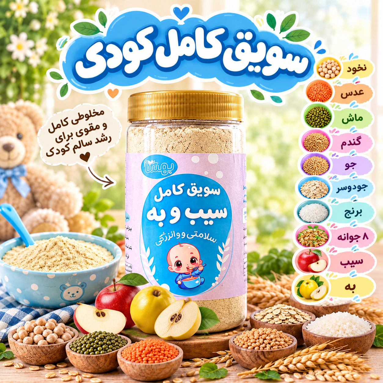 سویق کامل سیب و به